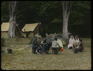 Camp Kansas, Mt. Toby (people seated around campfire)