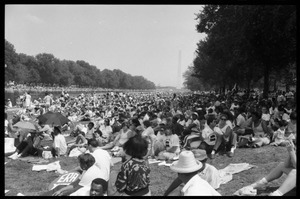 View of the crowd on the National Mall, 25th Anniversary of the March on Washington