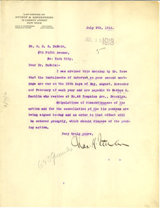 Letter from Charles H. Studin to W. E. B. Du Bois