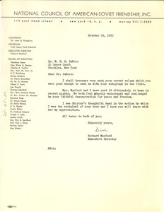 Letter from Richard Morford to W. E. B. Du Bois