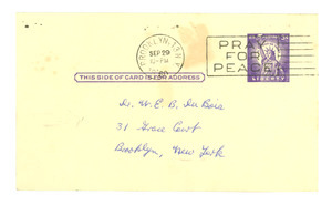 Postcard from Robert E. Jackson to W. E. B. Du Bois