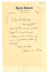 Letter from Rosalie C. Jones to W. E. B. Du Bois