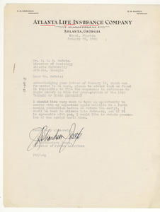 Letter from J. Richardson Jones to W. E. B. Du Bois
