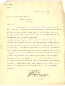 Letter from William H. Skaggs to W. E. B. Du Bois