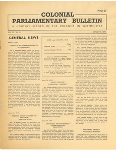Colonial parliamentary bulletin