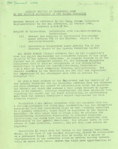 Summary records of statements made by the Chinese Delegation in the fourth committee