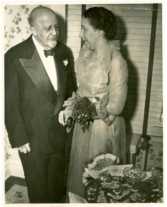 W. E. B. Du Bois and Shirley Graham Du Bois at wedding reception