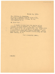 Letter from W. E. B. Du Bois to William F. Monatvon