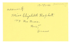 Address of Miss Elizabeth Prophet