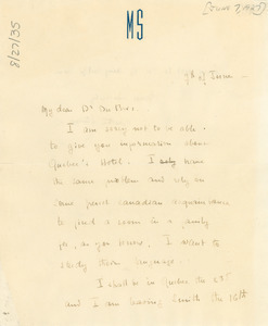 Letter from Marthe Sturm to W. E. B. Du Bois