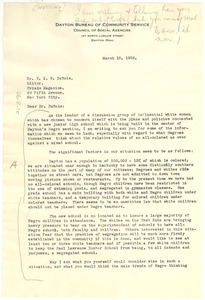 Letter from Elizabeth Nutting to W. E. B. Du Bois
