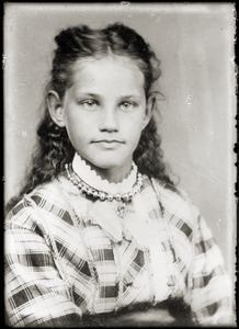 Portrait of a young girl in plaid dress (Greenwich, Mass.)