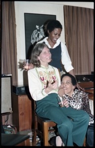 Esther Terry, unidentified woman, and Johnnetta Cole (top to bottom), at book party for Robert H. Abel