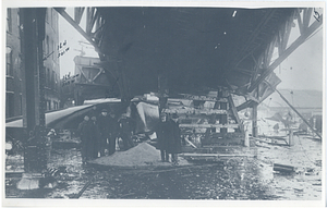 Molasses Flood, view below tracks of damage to tracks