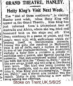 Hetty King's Visit Next Week