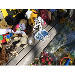 Stuffed animals at Boston Marathon Copley Square memorial