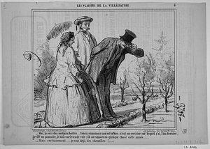 - Moi, je sors des sentiers battus.... tenez, examinez-moi cet arbre..... c'est un cerisier sur lequel j'ai, l'an dernier, greffé un pommier, je suis curieux de voir s'il me rapportera quelque chose cette année...... - Mais certainement..... je vois déjà des chenilles!.....