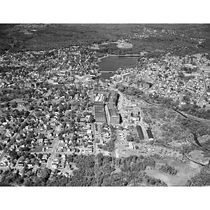 Center area, industrial buildings and residential area, Sanford, ME