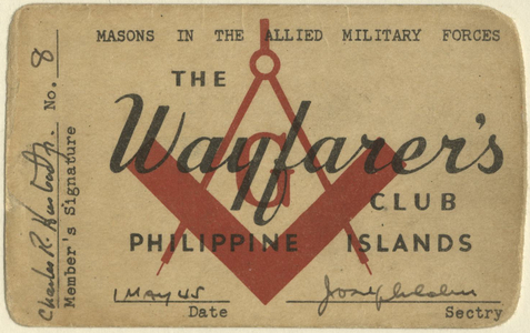 Wayfarer's Club Membership Card for Charles R. Hustead, Jr.