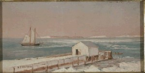 "Untitled (Wharf scene)" William H. Halsall (1841-1919)
