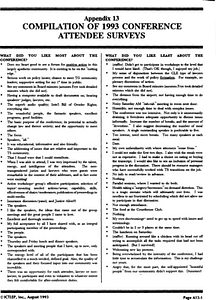 Appendix 13: Compilation of 1993 Conference Attendee Surveys