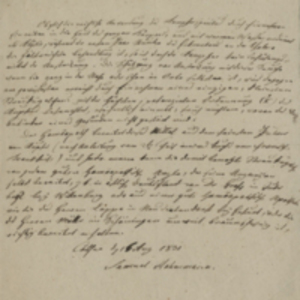 Letter from Samuel Hahnemann