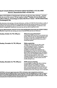October, 1999 - December, 1999 Meeting Reminder