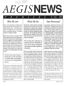 AEGIS News, No. 1 (May, 1994)