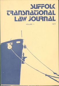 Front cover of the first issue of Suffolk University Law School's Transnational Law Journal