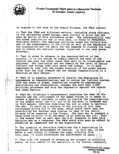 Statements of the Frente Farabundo Marti para la Liberacion Nacional (FMLN) regarding the case of the Jesuit murders from the General Command of the FMLN, 10 January 1990