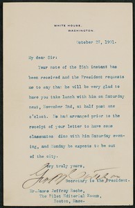 Letter, October 28, 1901, Theodore Roosevelt to James Jeffrey Roche