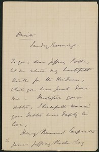 Letter, Henry Bernard Carpenter to James Jeffrey Roche