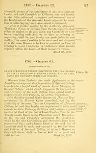 1782 Chap. 0062 An Act To Empower The Corporation Of Harvard College To Make A Legal Conveyance Of A Certain Lot Of Land, Being The Property Of The Said College.