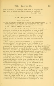1783 Chap. 0054 An Act In Addition To An Act, Entitled, "An Act For The Admeasurement Of Boards, And Regulating The Tale Of Shingles, Clapboards, Hoops And Staves, And For Other Purposes Therein Mentioned."