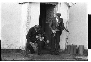 Two old brothers, musicians, singers, and storytellers from Sperrin Mountains, Co. Derry. Taken at home