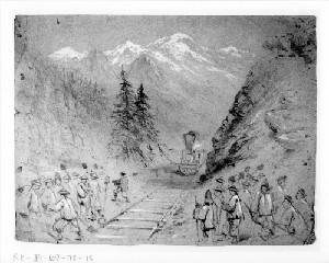 Railroad Pass with Chinese Workers