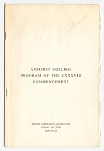 Amherst College Commencement program, 1959 June 14