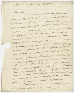 Edward Hitchcock letter to Benjamin Silliman, 1838 January 9