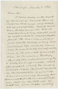 John Wells Foster letter to Edward Hitchcock, Jr., 1864 March 8
