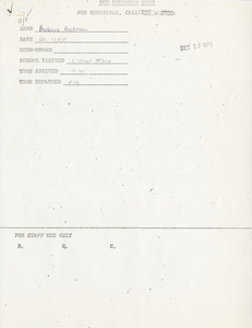 Citywide Coordinating Council daily monitoring report for South Boston High School's L Street Annex by Barbara Backman, 1975 December 17