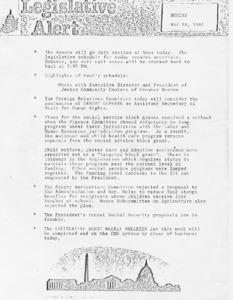 Legislative Alert: Monday, May 18, 1981