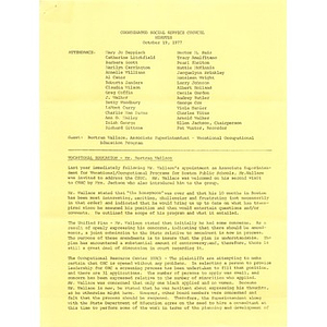 Coordinated social services council minutes, October 19, 1977.