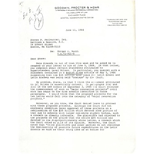 Letter, Morgan v. Nucci C.A. 72-911-G.