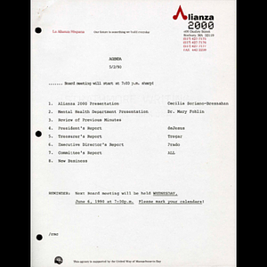 Meeting materials for May 1990