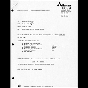 Meeting materials for June 1990