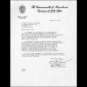 Letter from Paul Kussman to Orlando del Valle.