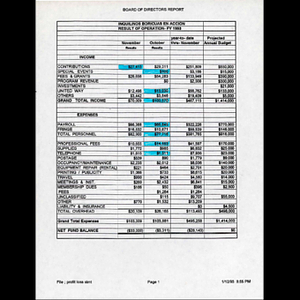 Income statements and report.