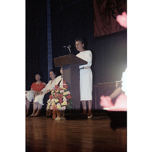 Speaker at Roxbury Community College's commencement ceremony