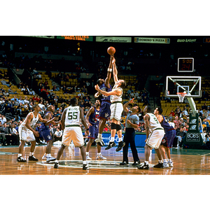 Toss-up during a Boston Celtics game