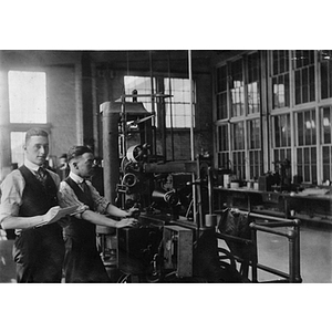 Mechanical engineering co-op students conducting tests at General Electric Company